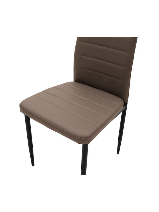 Parker Dining Room Artificial Leather Chair Cappuccino 42x48x98cm