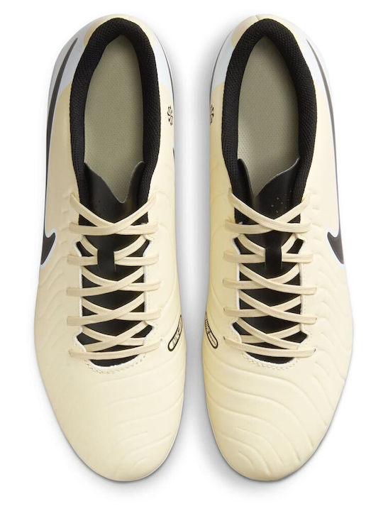 Nike Tiempo Legend 10 Club Ποδοσφαιρικά Παπούτσια με Τάπες FG/MG Lemonade / Metallic Gold Coin / Μαύρο