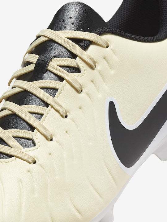 Nike Tiempo Legend 10 Club Ποδοσφαιρικά Παπούτσια με Τάπες FG/MG Lemonade / Metallic Gold Coin / Μαύρο