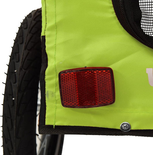 Vidaxl Fahrradanhänger Für Haustiere Grünes Schwarzes Oxford/ Eisen
