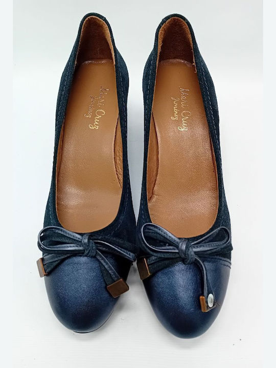 Mari Crug Anatomic Leather Navy Blue Medium Heels