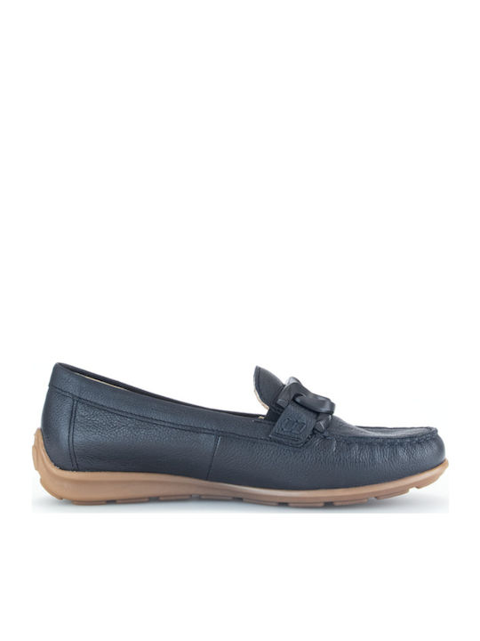 Δερμάτινα Γυναικεία Loafers σε Μπλε Χρώμα