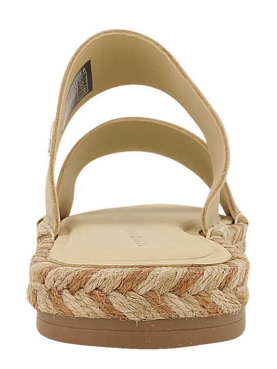 Sandale Casual Damă Din Piele Aurii Regular Fit