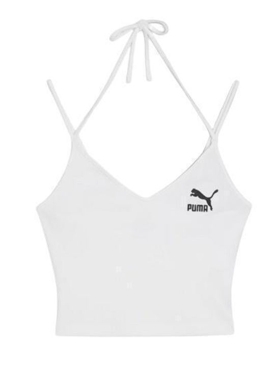 Puma Classics Damen Sportliches Crop Top mit Trägern Weiß