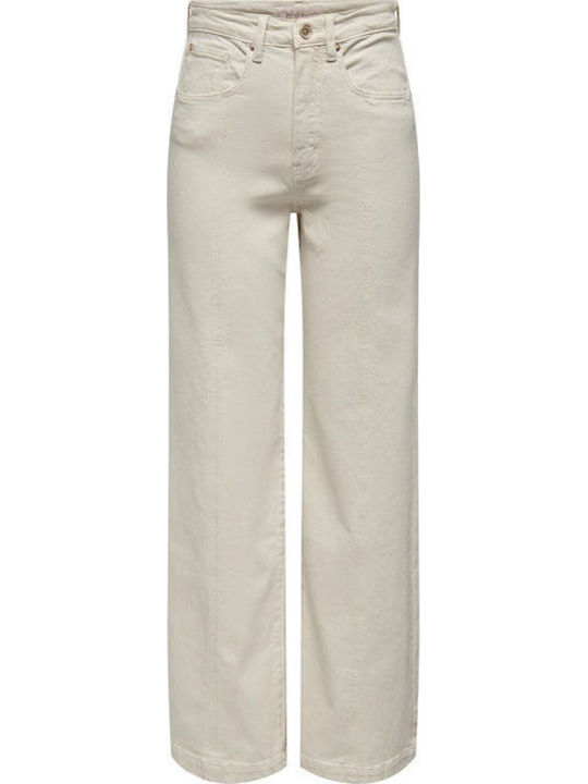 Wide Hoch tailliert Damenjeans in Weiter Linie White