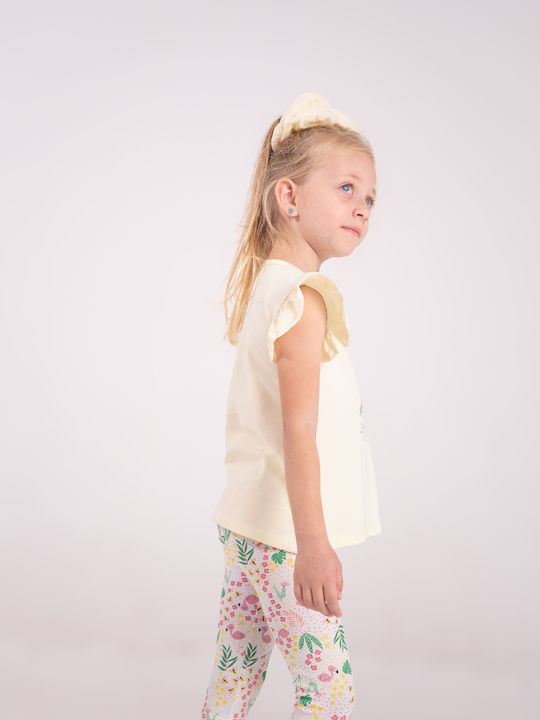 Εβίτα Kids Set with Leggings Summer 2pcs yellow