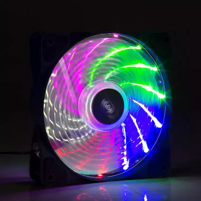 Akyga AW-12D-LED Case Fan 120mm with White Lighting and Connection 3-Pin / 4-Pin Molex 1pcs White