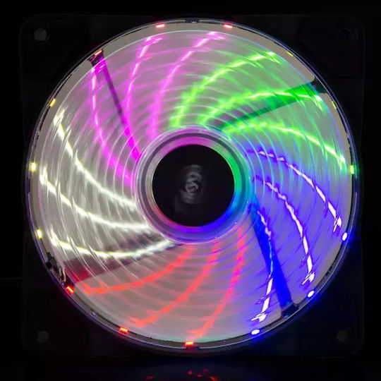 AW-12D-LED Case Fan 120mm with White Lighting and Connection 3-Pin / 4-Pin Molex 1pcs White