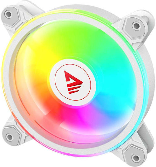 Savio FAN-01 Case Fan 120mm (1200rpm) με ARGB Φωτισμό και Σύνδεση 6-Pin 4τμχ Λευκό