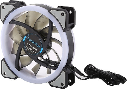 CoolerAge Case Fans 120mm (2500rpm) with RGB Lighting and 6-Pin Connection Pack of 3
