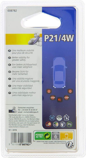 Michelin Λάμπες Αυτοκινήτου P21/4W 12V 4W 2τμχ