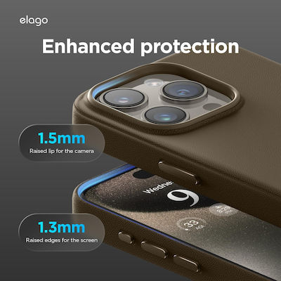 Elago Back Cover Δερμάτινο Καφέ (iPhone 15 Pro Max)