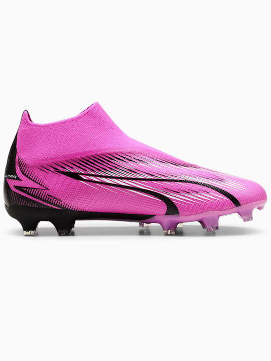 Puma Ultra Match+ Ll High Football Shoes FG/MG with Cleats Pink