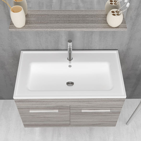 Orabella Lagina 80 Blat cu Lavoar & Oglindă L80xW45xH50cm Gri