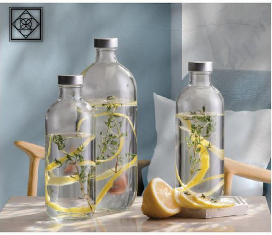 Espiel Iconic Flasche Wasser Glas mit Schraubverschluss Transparent 360ml 6 Stück