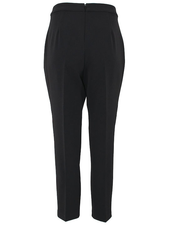 Pinko Women's High-waisted Crepe Trousers in Slim Fit Black