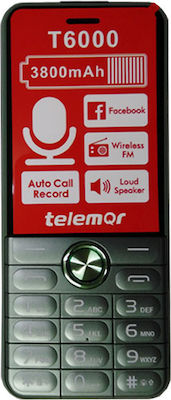 Telemar T6000 Dual SIM Mobile Phone with Buttons Green