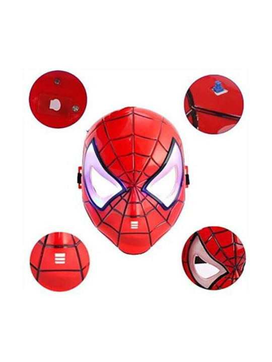 Mască de carnaval Hangers pentru copii Spiderman cu lumină Roșu