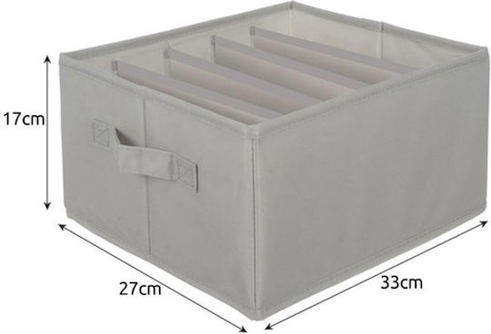 Fabric Storage Box For Clothes in Gray Color 17x27x33cm 2pcs