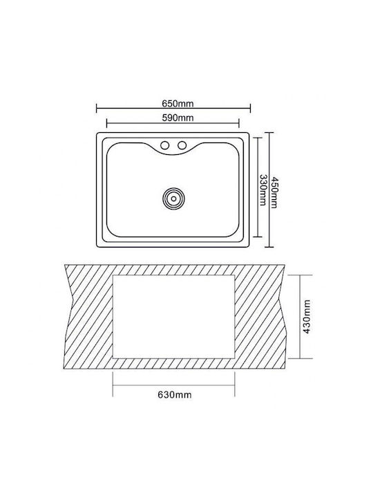 Inter Ceramic Alpaca ICSETICF72582907313ICK6546/6545 Drop-In Мивка Inox Ш65xД45см Сребрист