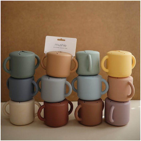 Mushie Baby Cup made of Silicone Light Blue 400ml for 6m+m+