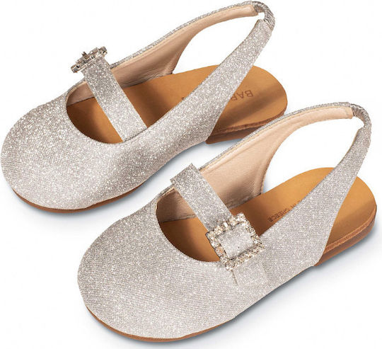 Babywalker Silver Baptism Fabric Pumps