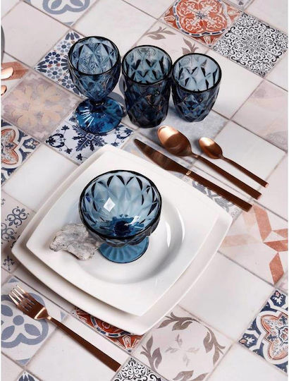 Cryspo Trio Quadro Plate Soup Square made of Porcelain Off White 23x23cm