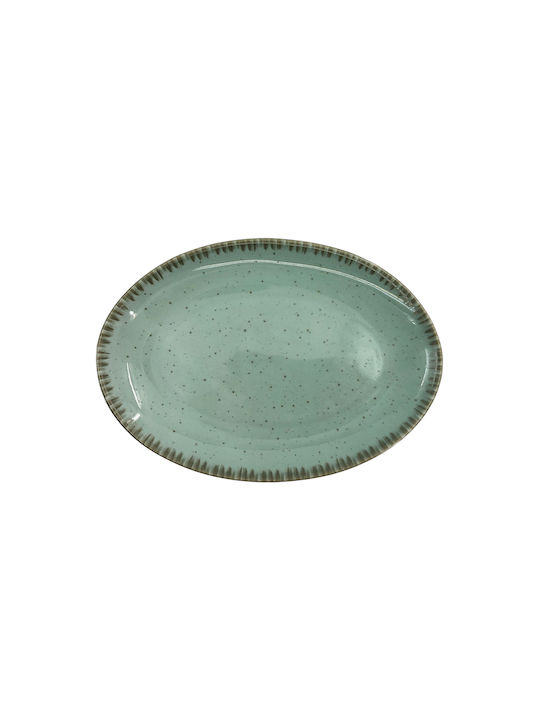 Dot Πιάτο Ρηχό Οβάλ από Πορσελάνη Πράσινο 26x26cm