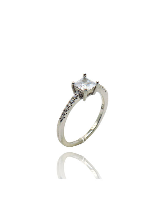 Women's Silver Ring with Zircon