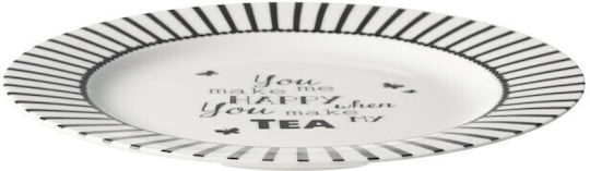 Dutch Rose Dessertteller Happy Tea Teller Wüste aus Porzellan White mit Durchmesser 18cm