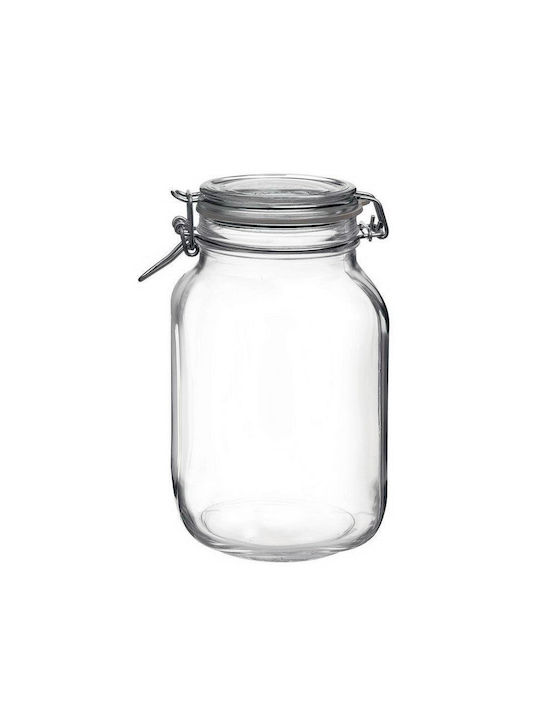 Bormioli Rocco Fido Set of 6pcs Jars General Use with Airtight Lid Glass Transparent 2000ml