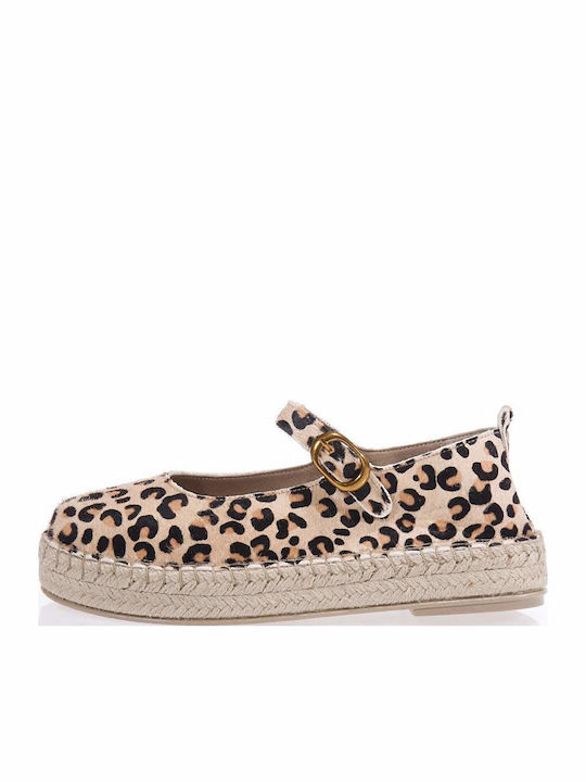 Women's Leather Espadrilles Tabac Brown