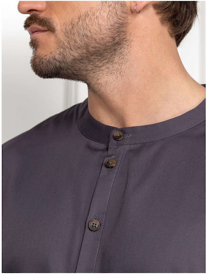 Le Nouveau Chef Bluse Koch Baumwolle Herren Grau mit Langärmelig