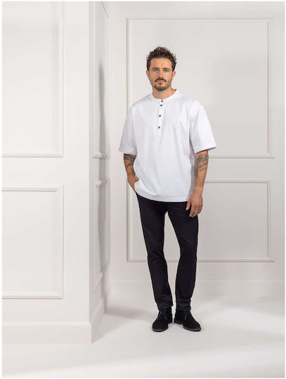 Le Nouveau Chef Bluse Koch Baumwolle Herren Weiß mit Kurzärmelig
