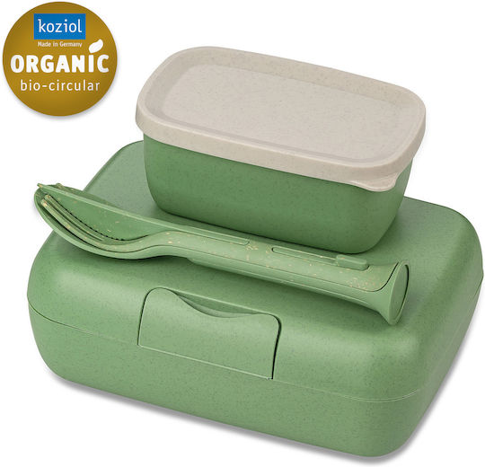 Koziol Plastic Green Lunch Box with Compartments 23.2x16.6cm