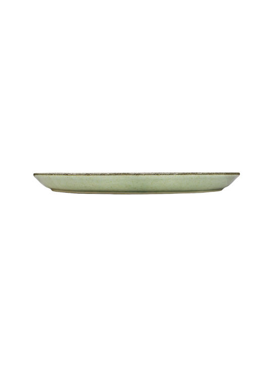 Kutahya Porselen Plate Shallow made of Porcelain Green with Diameter 26cm