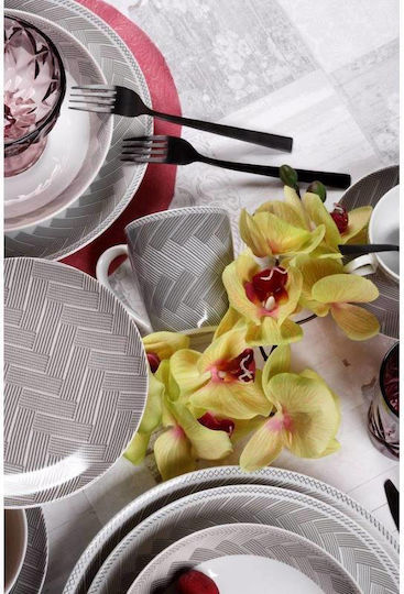 Cryspo Trio Plaza Cereal Serving Bowl Round made of Porcelain White with Diameter 16cm