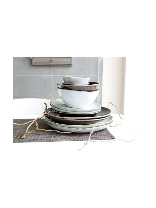 Salt & Pepper Artisan Serving Bowl Round Ceramic Green with Diameter 14cm