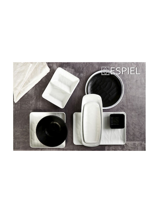 Espiel Wavy Matte Bol de Servire Pătrat din Melamină Negru 18x18cm