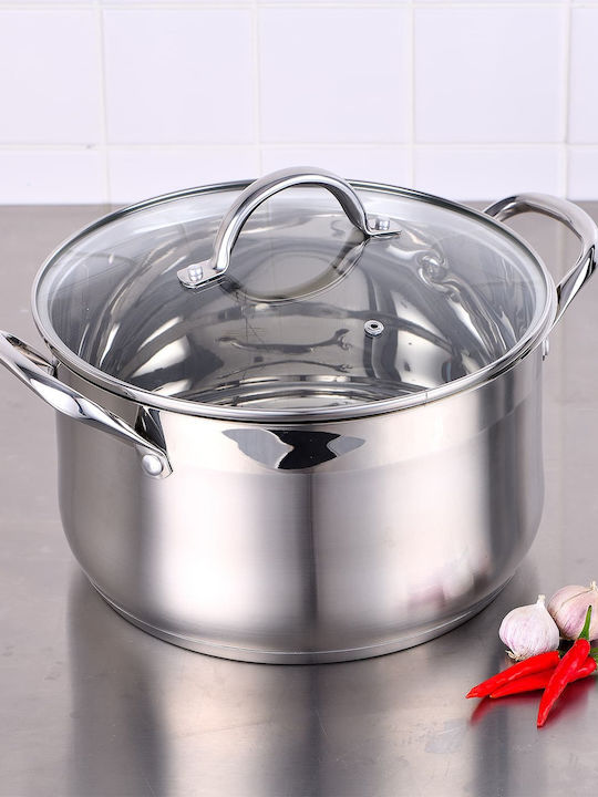 Bergner Gourmet Deep Stainless Steel Pot 4.5lt / 24cm