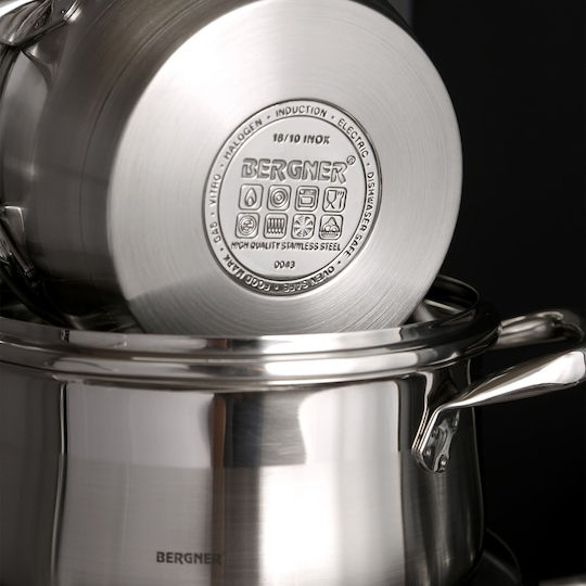 Bergner Gourmet Tiefer Edelstahl-Topf 4.5Es / 24cm