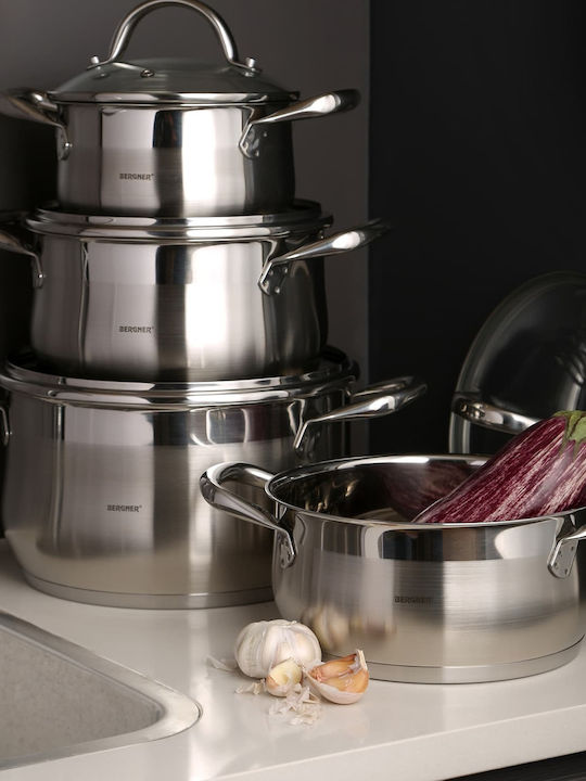 Bergner Gourmet Deep Stainless Steel Pot 4.5lt / 24cm