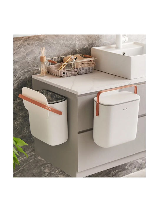 Ecoco Waste Bin Waste Plastic for Cabinet White 10lt 1pcs