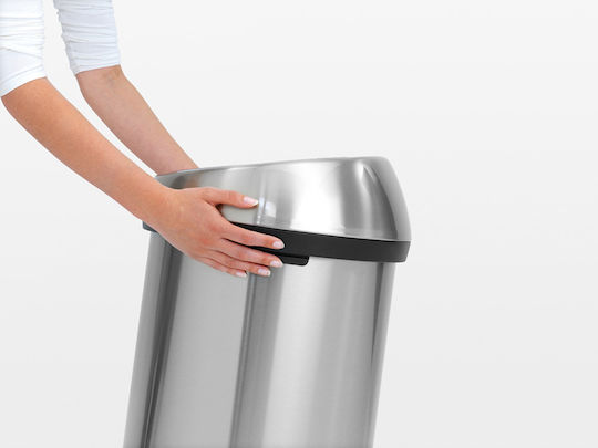 Brabantia Κάδος Απορριμμάτων Μεταλλικός Push Ασημί 60lt