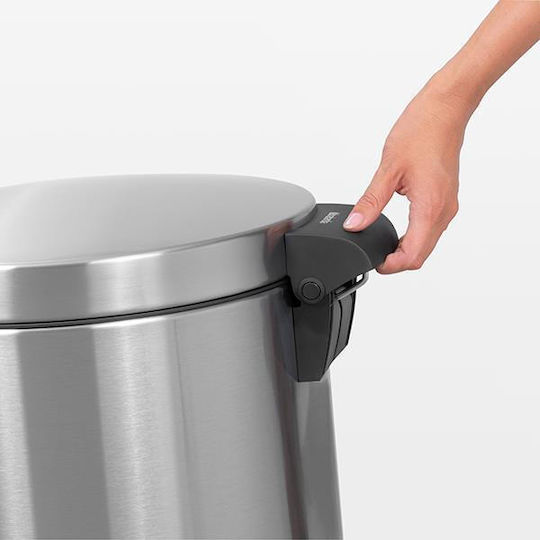 Brabantia Silent Twin Waste Bin Metallic with Pedal Silver 20cm