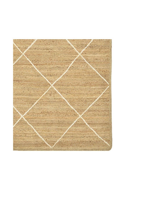 Inart Teppich Rechteckig Sommer aus Jute Beige-cream 302-000008