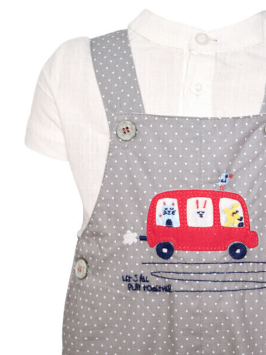 Restart for kids Kinderbekleidungsset mit Latzhose Grau 2 Stück