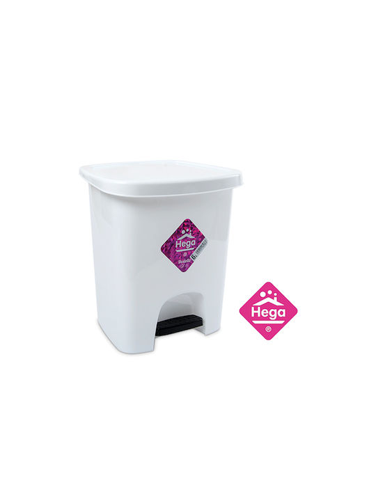 Hega Hogar Plastic Pedal Waste Bin 6lt White 788