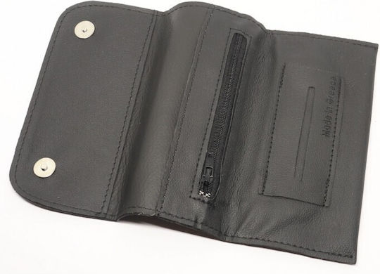 Lederne Tabaktasche in mit Verschluss BLACK Authentic