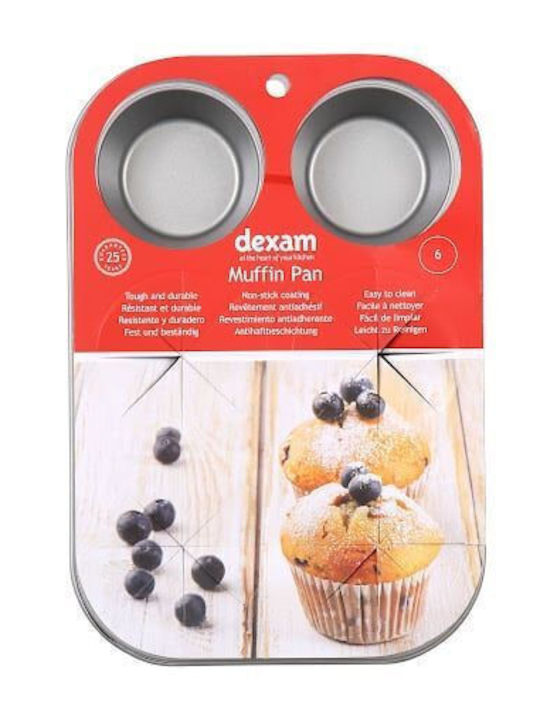 Dexam Backform Törtchen/Muffins Aluminium 6 Plätze 1cm